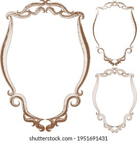 Decorated golden vector illustration frame.