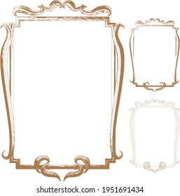 Decorated golden vector illustration frame.