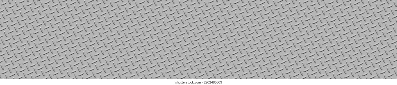 Decorated gray metal surface. Metal rivets seamless pattern. Abstract metallic background. Wide vector illustration