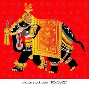 Decorated indian elephant