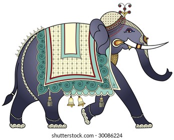 Decorated Indian elephant