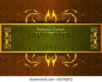 Decorated Islamic Arabic floral design for Ramadan Kareem background on Happy Eid festival in vector