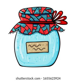 Decorated jar. Cartoon vector illustration