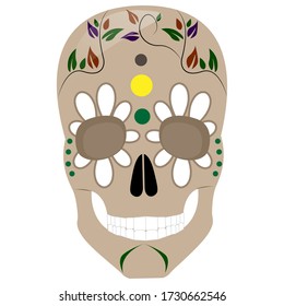 Decorated mexican skull. Mexican tradition - Vector illustration