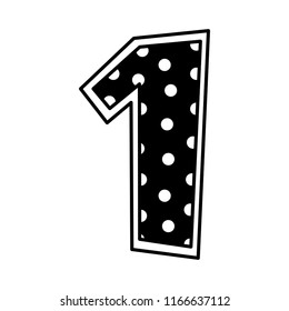 decorated one number font figure creative image