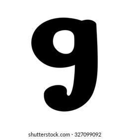 Decorated original font, a funny fat small letter isolated on white, part of a full series