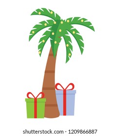 
Decorated palm tree for Christmas
