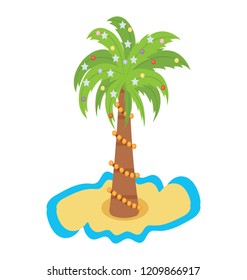 
Decorated palm tree for Christmas
