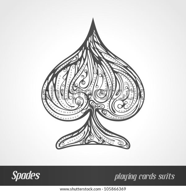 Decorated Playing Card Suits Spades Stock Vector (Royalty Free ...