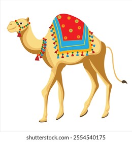 Decorated Rajasthani Camel Vector Illustration