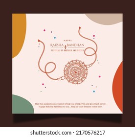 Decorated rakhi for Indian festival of brother and sister bonding celebration ( Raksha Bandhan ) Template Design with nice illustration in a creative background vector, banner