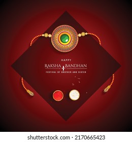 Decorated rakhi for Indian festival of brother and sister bonding celebration ( Raksha Bandhan ) Template Design with nice illustration in a creative background vector, banner