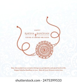 rakhi decorados para el festival indio de la celebración del vínculo del hermano y de la hermana ( Raksha Bandhan ) Diseño de la Plantilla con la ilustración agradable en un fondo creativo , Anuncio