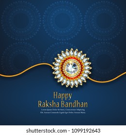 Decorated Rakhi For Indian Festival Raksha Bandhan Greeting Card Template Design With Nice Illustration In A Creative Background,