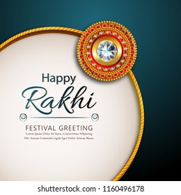 Decorated rakhi for Indian festival Raksha Bandhan Greeting Card Template Design with nice illustration in a creative background,