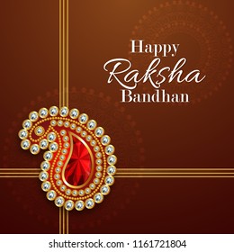 Decorated rakhi for Indian festival Raksha Bandhan Greeting Card Template Design with nice illustration in a creative background,