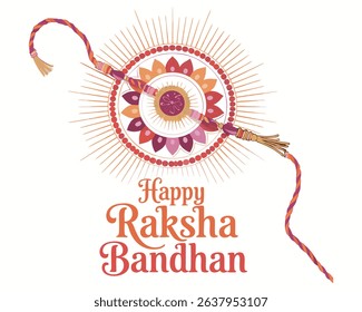 Decorated rakhi for Indian festival Raksha Bandhan Greeting Card Template Design with nice illustration in a creative background,