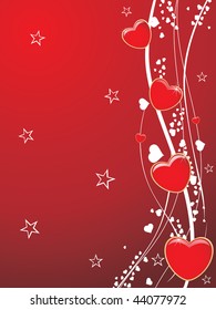 decorated romantic red heart with background