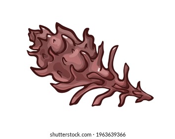 Decorated seashell with long appendages. Marine animal, underwater. Vector illustration in cartoon style, object isolated on white