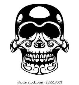Decorated Skull "Dia de los Muertos" Day of the death Halloween Tattoo