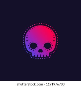 decorated skull with trendy gradient, vector