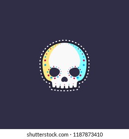 decorated skull, vector