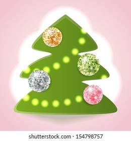 Decorated with sparkling Christmas tree