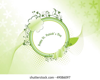 decorated st patrick day frame on wavy background
