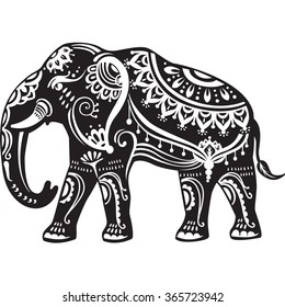Elefante estilizado y adornado 
