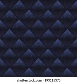 Decorated tiles dark seamless background. Vector design