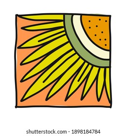 Decorated tiles. Square shape. Floral Ornament for your design. Vector illustration