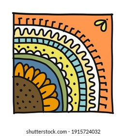 Baldosas decoradas. Forma cuadrada. Ornamento floral para su diseño. Ilustración del vector