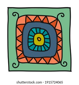 Decorated tiles. Square shape. Floral Ornament for your design. Vector illustration