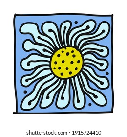 Decorated tiles. Square shape. Floral Ornament for your design. Vector illustration