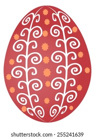 Decorated traditional Easter egg in pink