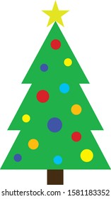 A decorated vector Christmas tree