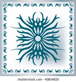 Decorated vector tile art nouveau style