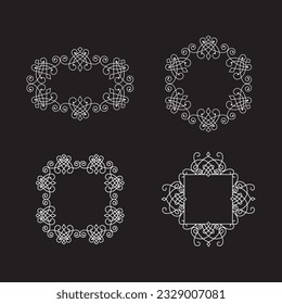 Decorated vintage frames made in  Vector.  Isolated on the background.Unique  borders and dividers for your design.