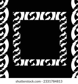 Decorated white square seamless pattern with decorated border