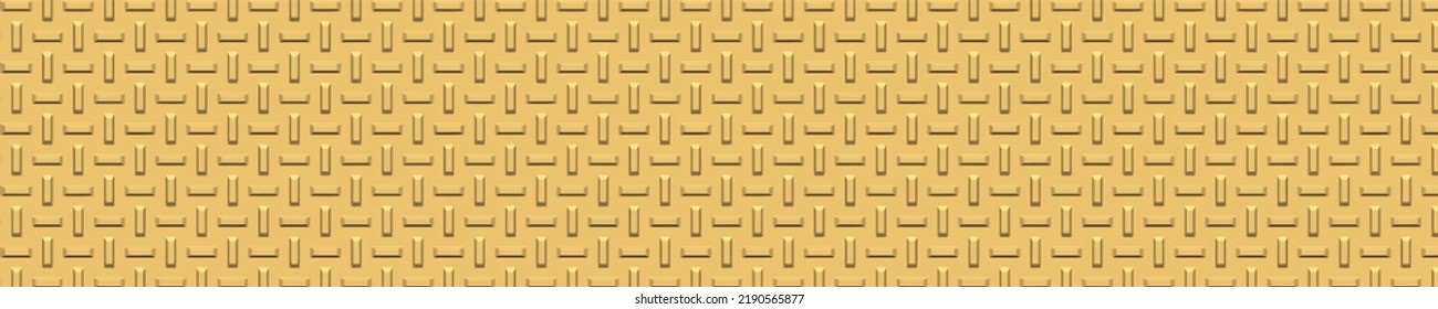 Decorated yellow metal surface. Metal rivets seamless pattern. Abstract gold background. Pop art style. Vector illustration