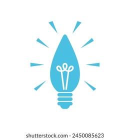 Decorating Bulb Lamp Icon Vector Template Illustration Design
