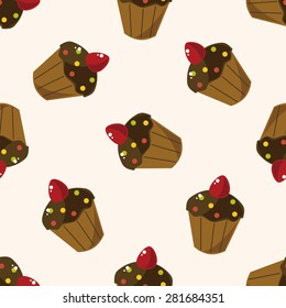 decorating cake , cartoon seamless pattern background