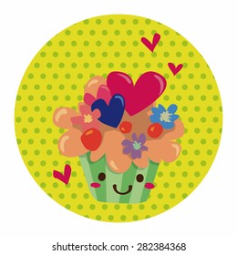 decorating cake flat icon elements background,eps10