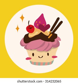 decorating cake flat icon elements background,eps10