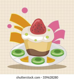 decorating cake flat icon elements background,eps10