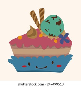 decorating cake flat icon, eps10