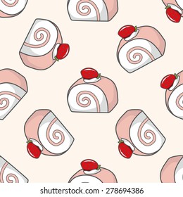 decorating cake icon, cartoon seamless pattern background