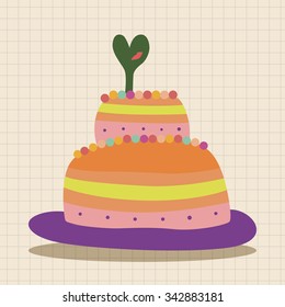 decorating cake theme elements vector,eps10
