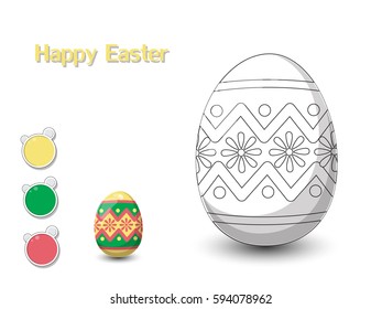 Decorating painted Easter eggs for kids