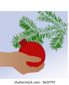 decorating the tree vector